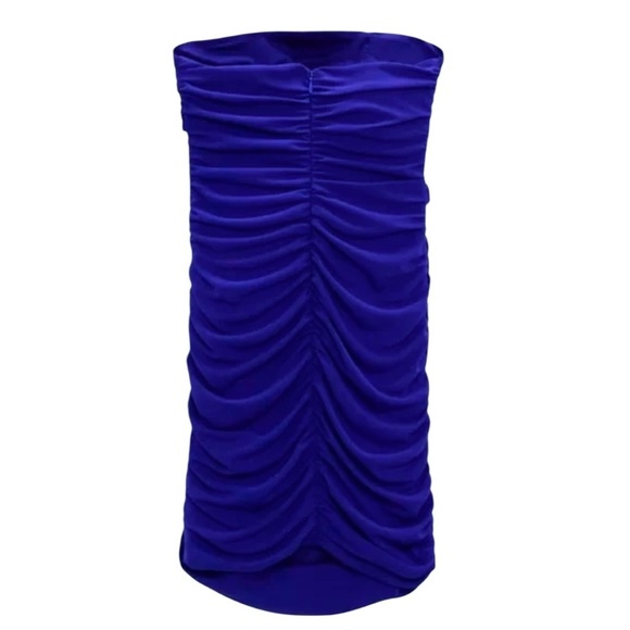 NWT ZARA Strapless Mini Cut Out Dress 3D Flower Applique Knit Size M - Picture 7 of 10